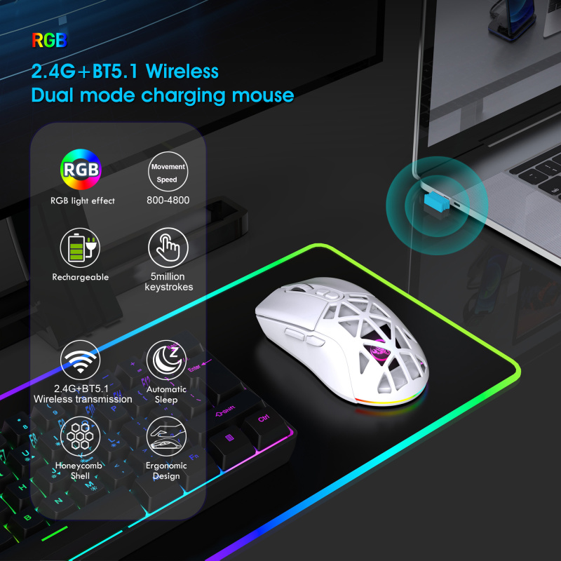 2.4G+Bluetooth 5.1 wireless dual-mode gaming mouse